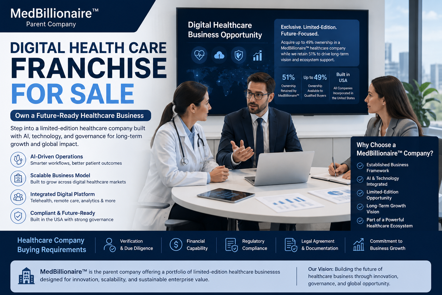 Digital Health Care Franchise for Sale, Understanding Modern Healthcare Business Opportunities and the MedBillionaire™ Ecosystem